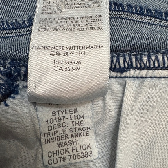 Mother The Triple Stack Insider Ankle in Chick Flick Wash Jeans Belted Size 26 - Picture 13 of 15